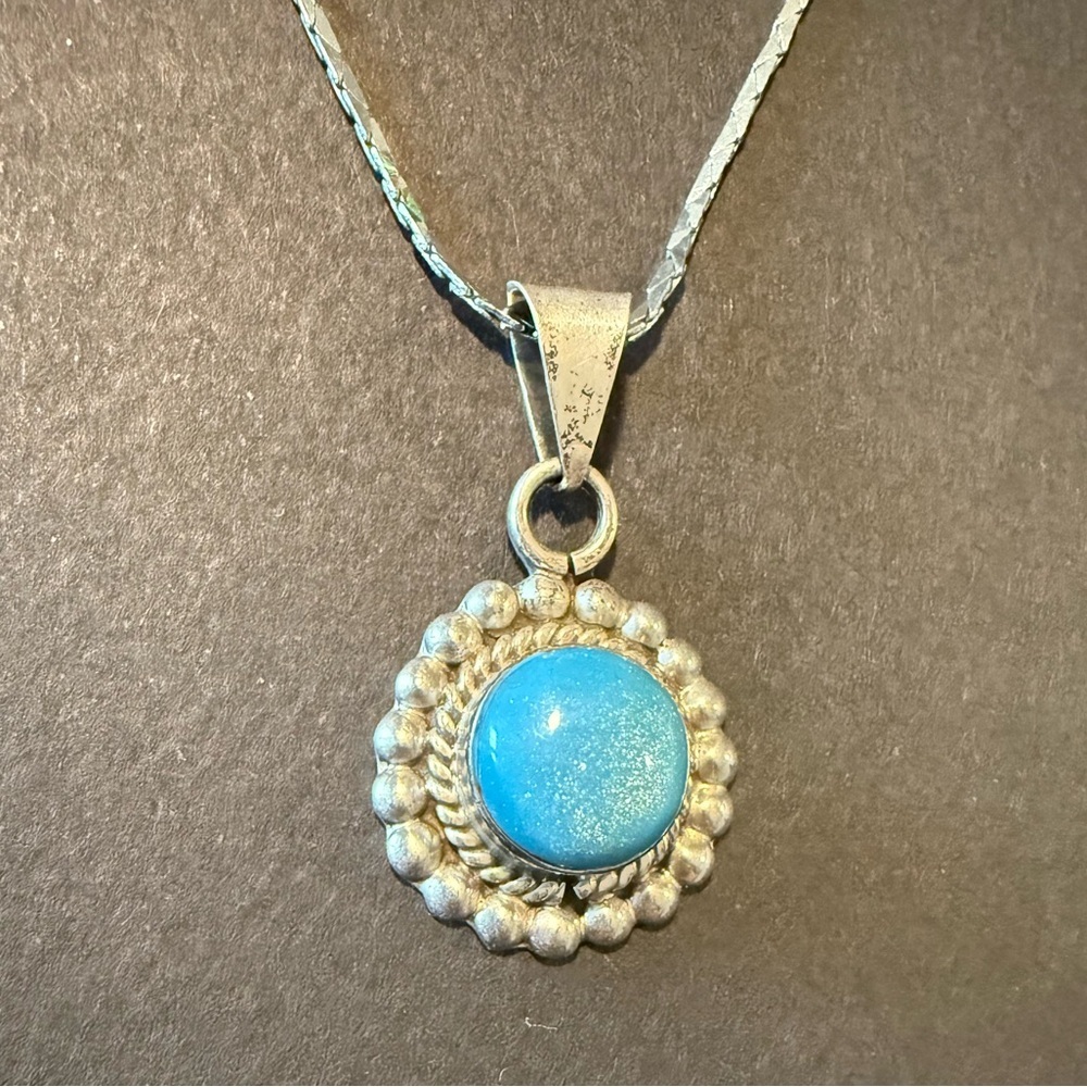 Monet Silver Necklace with Blue Pendant - Picture 2 of 7